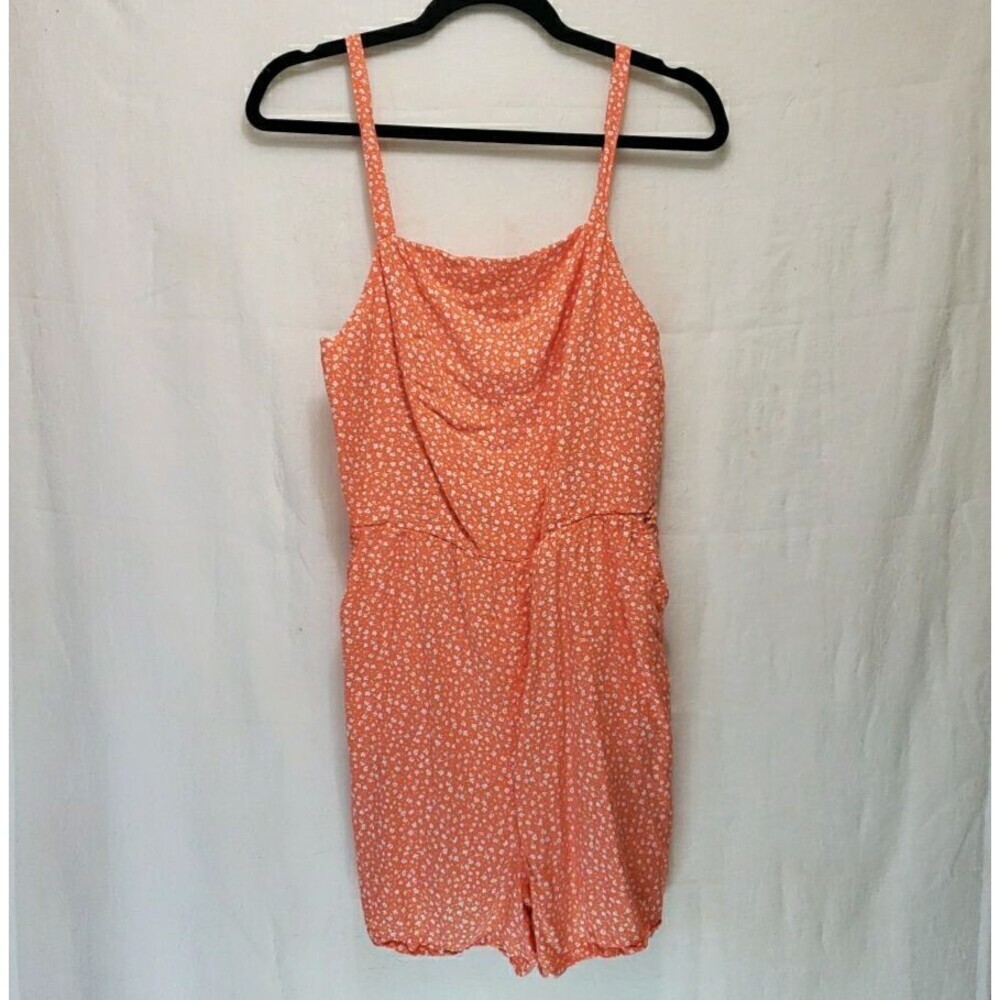 Old Navy Women Orange Romper Shorts 90s Y2K Size M
